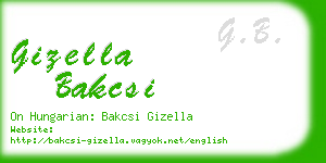 gizella bakcsi business card